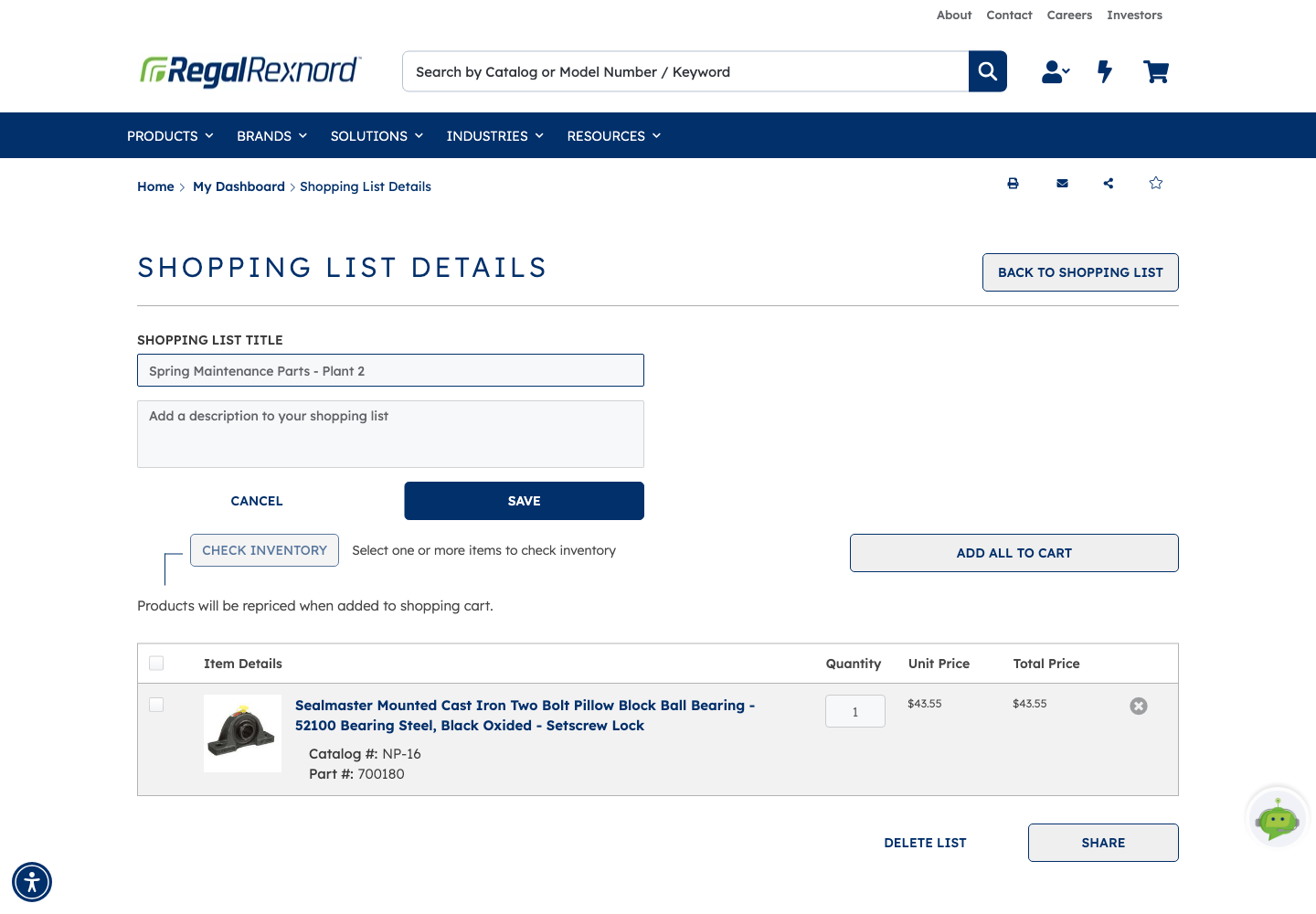 The list title being edited, with CANCEL and SAVE
