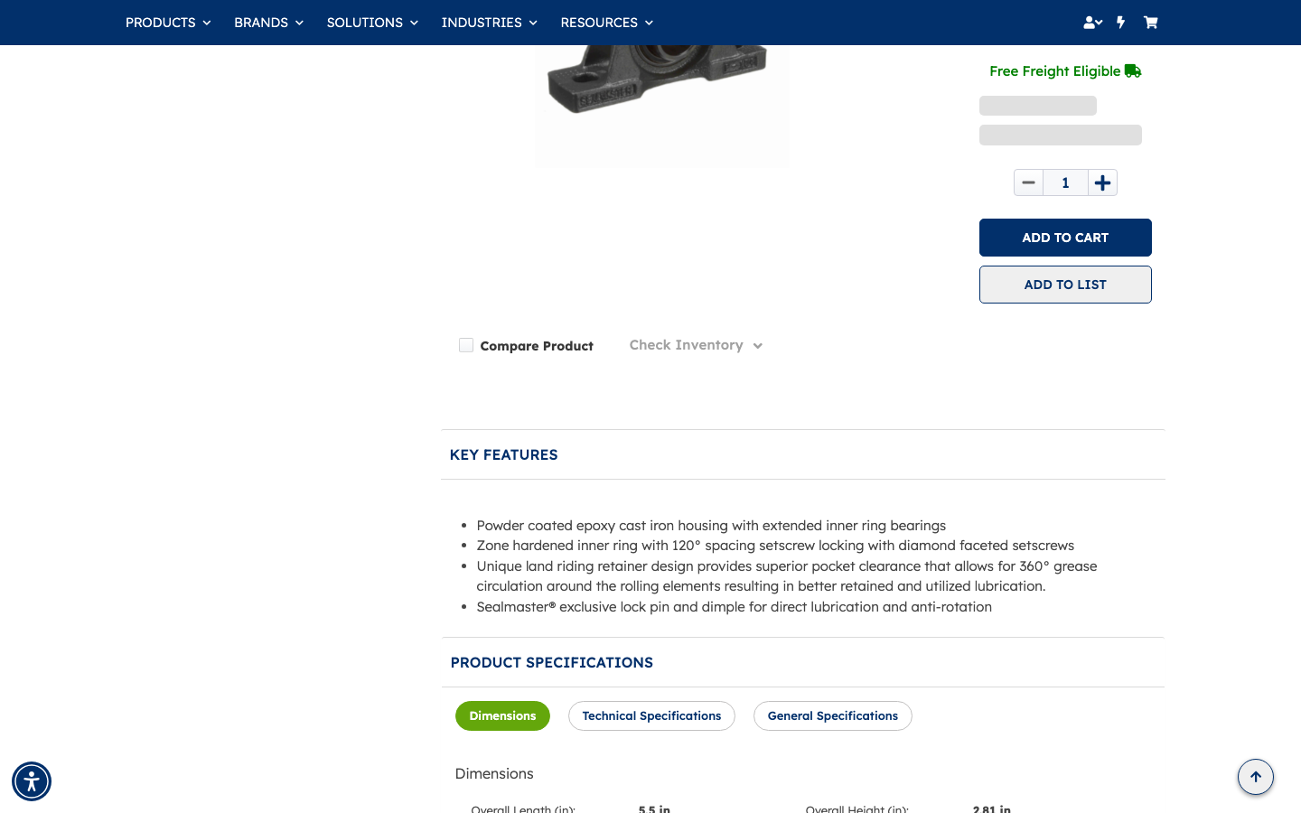 NP-16 buy box with quantity 1 and the ADD TO CART button