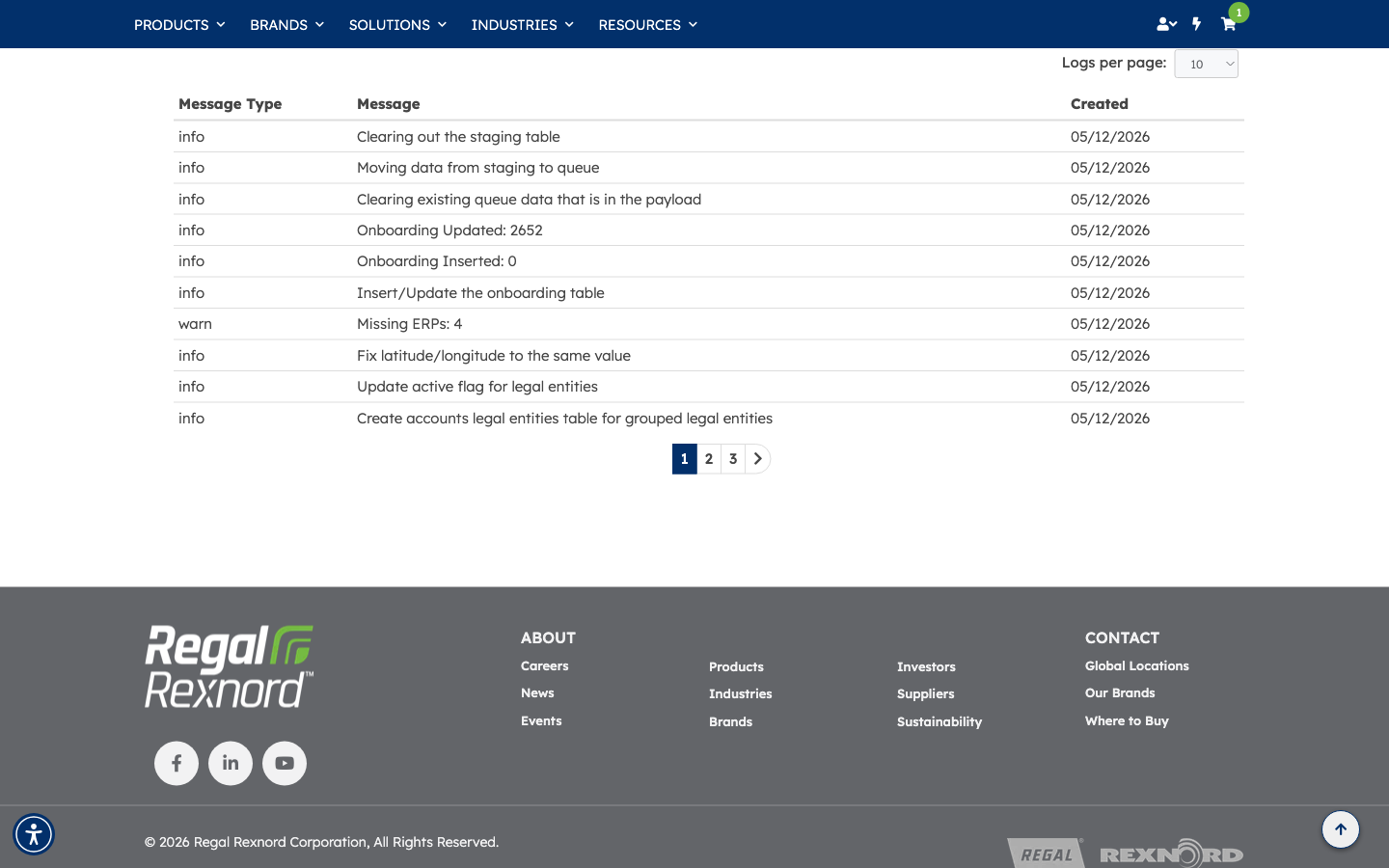 File processing log