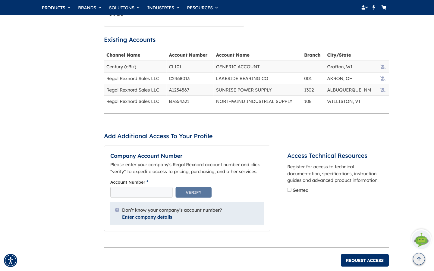 Existing Accounts now listing four accounts, including the newly added one